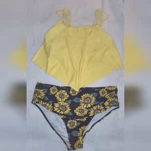Rosegal Yellow and Black Sunflower Bikini